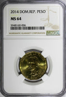 Dominican Republic Juan Pablo Duarte 2014 1 Peso Magnetic NGC MS64 KM# 80 (006)