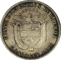 Panama Vasco Núñez de Balboa Silver 1904 5 Centesimos KM# 2 (21 786)