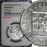 Czechoslovakia Silver 1930 10 Korun 30 mm NGC AU DETAILS KM# 15 (024)