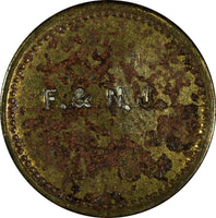 COSTA RICA Brass Coffe Token C/S F.&.N.J .Francisco & Nicolas Jimenez 20mm (47)