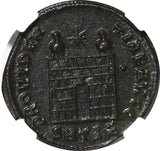 Roman Empire Constantine I AD 307-337 AE3 BI Nummus CAMP GATE NGC Ch AU (037)