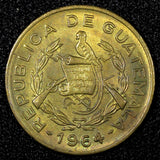 GUATEMALA Brass 1964 1 Centavo Guatemala City Mint KM# 260 (22 836)