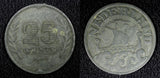 Netherlands Wilhelmina I Zinc 1943 25 Cents WWII Issue BETTER DATE KM# 174 (478)