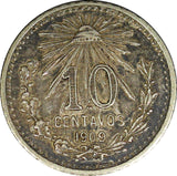Mexico ESTADOS UNIDOS MEXICANOS Silver 1909 10 Centavos KM# 428 (22 376)