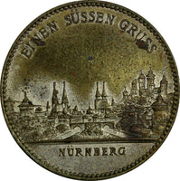 Germany Bavaria Nurnberg Village Landscape Medal 27mm EINEN SUSSEN GRUSS ( 372)