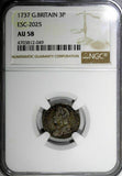 GREAT BRITAIN George II Silver 1737 Maundy Set (4 Coin) NGC MS62,AU58 TOP GRADED