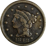 US Copper 1848 Braided Hair Large Cent 1 c. (13 776)