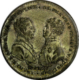 RUSSIA AUSTRIA Silver 1813 Alexander I Battle of Leipzig Medal  DIAKOV-368.2