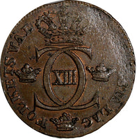 SWEDEN Carl XIII Copper 1815 1/2 Skilling NICE DETAILS KM# 590  (15 022)