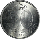 Germany - Democratic Republic Aluminium 1958 A 50 Pfennig UNC KM# 12.1(17 789)