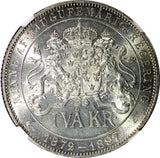 SWEDEN Silver Jubilee Oscar II 1897 EB 2 Kronor NGC MS64 NICE TONED KM# 762 (23)