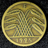 Germany Weimar Republic Aluminium-Bronze 1925 F 5 Reichspfennig  KM# 39 (23 606)