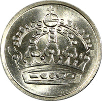 Sweden Gustaf VI SILVER 1959 10 Öre BU KM# 823 (22 100)