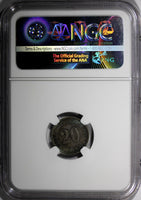 Germany - Empire Wilhelm I Silver 1876 D 20 Pfennig NGC MS64  TONING KM#5 (011)