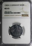 German-Democratic DDR 1980 A 1 Mark NGC MS65 TOP GRADED BY NGC KM# 35.2 (002)