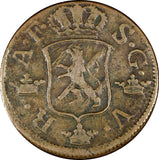 Sweden Adolf Frederick Copper 1759 2 Ore, S.M. Mintage-352,000 KM# 461 (21 345)
