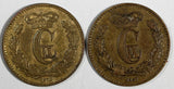 Denmark Christian IX LOT OF 2 COINS 1867,1872 1 Skilling Rigsmont KM# 774 (726)