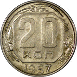 RUSSIA USSR Copper-Nickel 1957 20 Kopeks  1 YEAR TYPE Y# 125 (21 067)