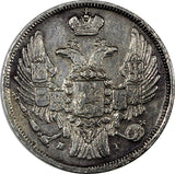 POLAND RUSSIA Nicholas I Silver 1840 HG 1 Zloty 15 Kopecks  C# 129