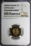 DOMINICAN REPUBLIC PROOF 1984 MO 5 Centavos NGC PF66 ULTRA CAMEO KM# 59 (102)