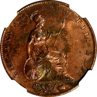 Great Britain Victoria Copper 1841 1/2  Penny NGC MS63 RB Early Date KM# 726 (5)
