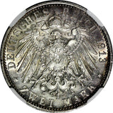 Germany PRUSSIA Wilhelm II Silver 1913 A 2 Mark NGC UNC DETAILS KM# 533 (010)