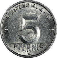 Germany - Democratic Republic (DDR) Aluminum 1950 A 5 Pfennig KM# 2 (19 826)