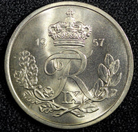 Denmark Frederik IX Copper-Nickel 1957  25 Øre GEM BU COIN KM# 842.2 (23 852)