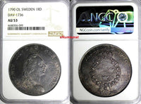 SWEDEN Gustaf III Silver 1790 OL 1 Riksdaler NGC AU53 TONED Dav-1736,KM# 527 (9)