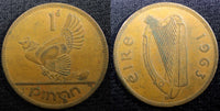 Ireland Republic Bronze 1963 1 Penny Hen with chicks KM# 11 (23 081)