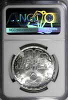 Egypt Silver AH1409//1989 5 Pounds NGC MS66 Mint-5,000 TOP GRADED KM# 665 (020)