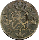 Sweden Frederick I 1748 2 Ore, S.M.Low Mintage-461,000 Better Details KM# 437(3)