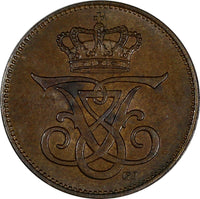 Denmark Frederik VIII Bronze 1907 VBP; GJ 2 Øre aUNC KM# 805 (19 576)