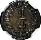 MEXICO Silver 1842 DO LR 1/4 Real Quarto NGC VF25 Durango Mint SCARCE KM# 368.2