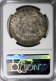 MEXICO Silver 1921 Mo 2 Pesos NGC AU DET. INDEPENDENCE CENTENNIAL TONING KM# 462