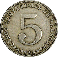 Panama Copper-Nickel 1961 5 Centesimos Mexico Mint KM# 23.1 (21 790)