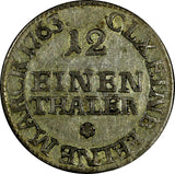 Germany SAXONY-ALBERTINE Silver 1763 FWoF 1/12 Thaler Last Date KM# 877 (8582)