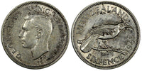 New Zealand George VI Silver 1943 6 Pence Royal Mint XF KM# 8  (20 700)