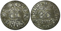 ENGLAND KENT NEWENDEN ND (1865) CHARLES LEVETT  HOP TOKEN CL/30 2 1/2 DOZEN 35mm