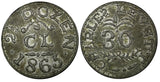 ENGLAND KENT NEWENDEN ND (1865) CHARLES LEVETT  HOP TOKEN CL/30 2 1/2 DOZEN 35mm