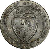 Italian States GORIZIA Francis II 1802 A 15 Soldi Toned XF Condition KM# 48 (52)