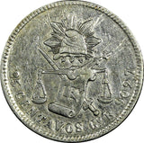 MEXICO Silver 1883 Go B 25 Centavos Guanajuato Mint-168,000 KM#406.5 (19 125)