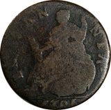 Great Britain William III Copper 1701 1/2 Penny ERROR "BRITANNIA"RARE KM# 503