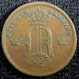 Sweden Oscar I Copper 1851 1/3 Skilling Mintage-537,840 KM# 657   (23 142)