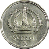 Sweden Gustaf V Silver 1944 G 25 Öre UNC  KM# 816 (22 027)