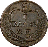 Sweden Emergency Issue Carl XII 1717 1 Daler Wits and Weapons XF KM# 355 ( 84)