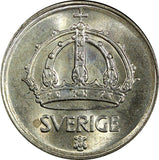 Sweden Gustaf V Silver 1945 G 50 Ore  WWII Issue GEM BU KM# 817 (008)