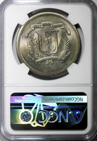 Dominican Republic 1978 1 Peso NGC MS64 Mintage-35,000 Toning KM# 53 (036)