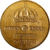 Sweden Gustaf VI Bronze 1953 5 Öre GEM BU KM# 822 (938)