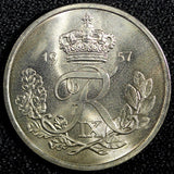 Denmark Frederik IX Copper-Nickel 1957  25 Øre GEM BU COIN KM# 842.2 (23 851)